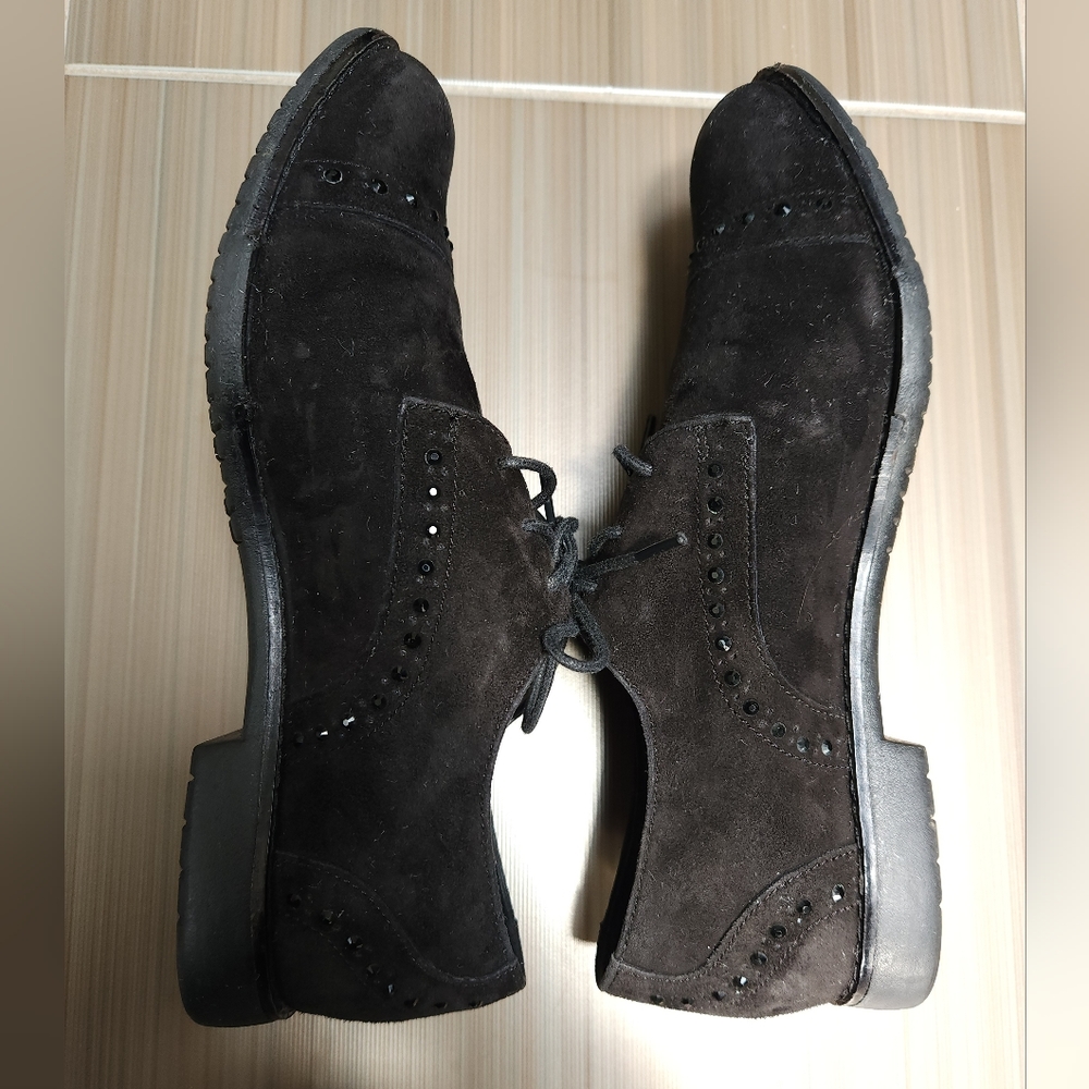 Cole Haan Women's Gramercy Cap Oxford Loafers, BLACK SUEDE - SIZE 6.5 - Picture 4 of 11